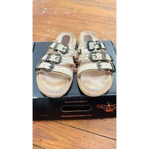 FREEBIRD Franki Tan Cream Three Adjustable Strap Open Toe Sandals size 10